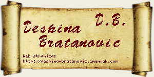 Despina Bratanović vizit kartica